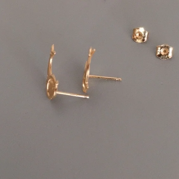 Dolphin 14 K Gold Earrings - Picture 5 of 12